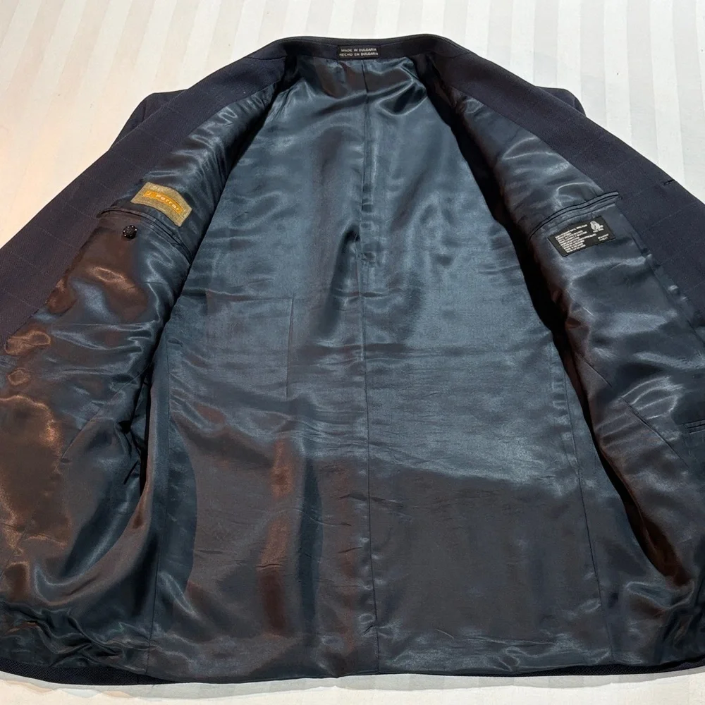 J Ferrar Navy Men's Blazer Sport Coat Suit Jacket 42R